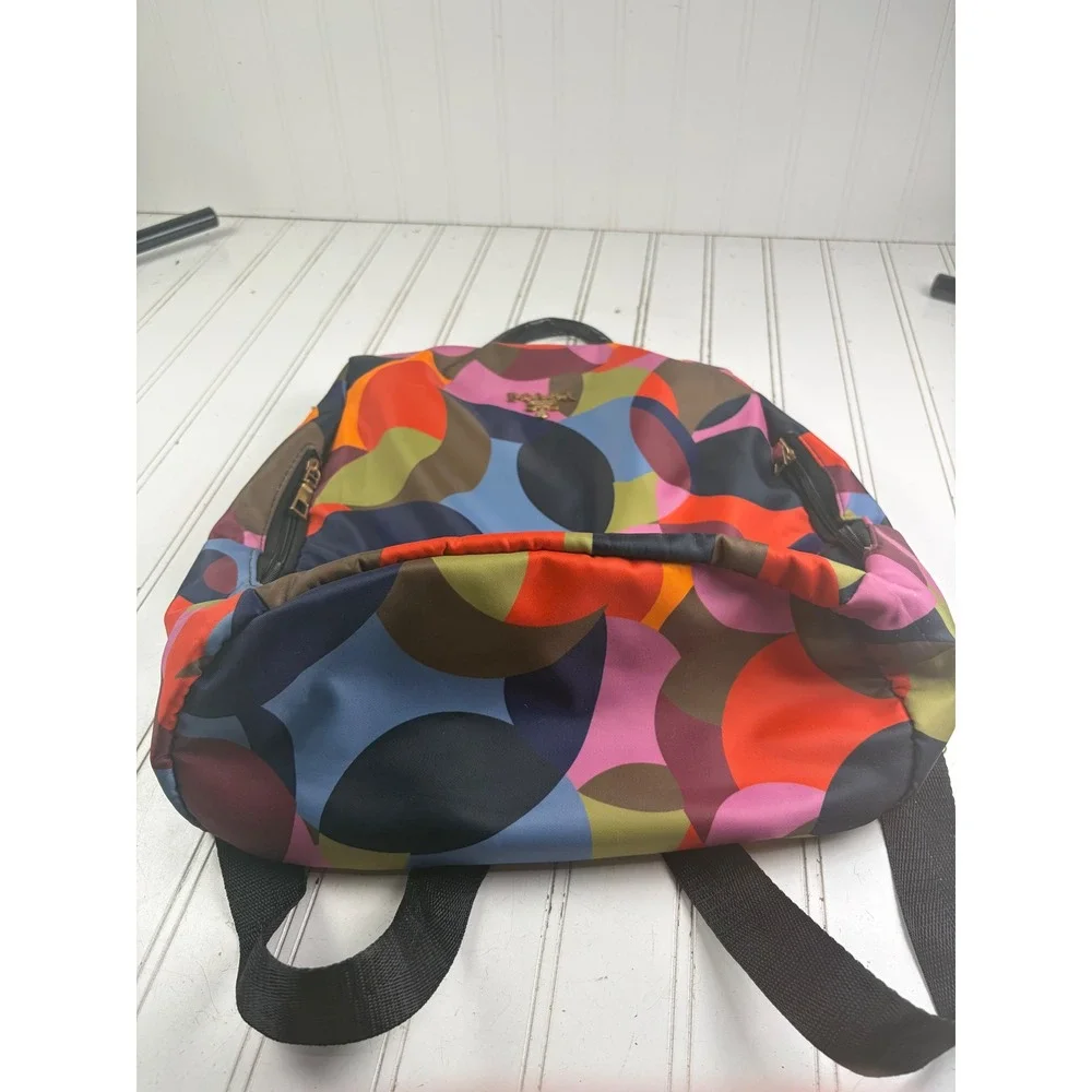 POABA Vintage Geometric Multicolor Print Nylon Anti-Theft Travel Backpack Bag